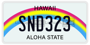 SND323  license plate in HI