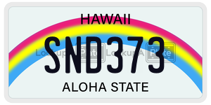 SND373  license plate in HI