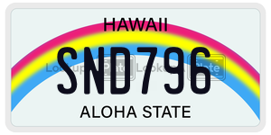 SND796  license plate in HI