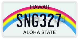 SNG327 license plate in Hawaii