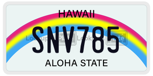 SNV785 license plate in Hawaii