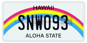 SNW093  license plate in HI