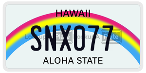 SNX077 license plate in Hawaii