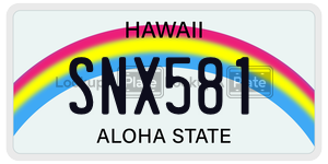 SNX581  license plate in HI