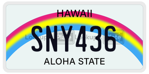 SNY436 license plate in Hawaii