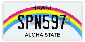 SPN597  license plate in HI