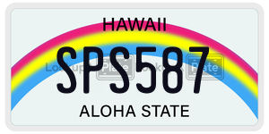 SPS587  license plate in HI