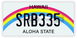 SRB335 license plate in Hawaii