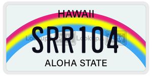 SRR104  license plate in HI