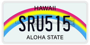 SRU515 license plate in Hawaii
