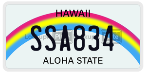 SSA834  license plate in HI