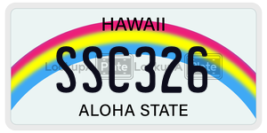 SSC326 license plate in Hawaii