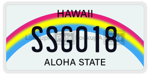 SSG018  license plate in HI