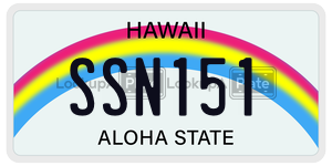 SSN151  license plate in HI