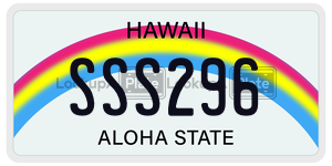 SSS296  license plate in HI
