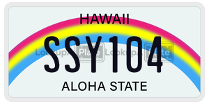 SSY104  license plate in HI