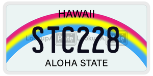STC228  license plate in HI