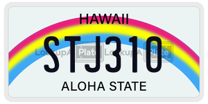 STJ310 license plate in Hawaii