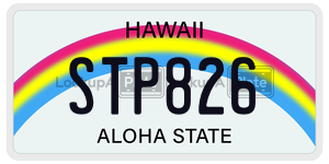 STP826  license plate in HI