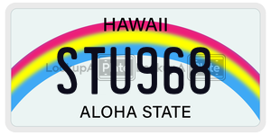 STU968  license plate in HI