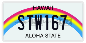 STW167 license plate in Hawaii