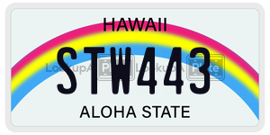 STW443  license plate in HI