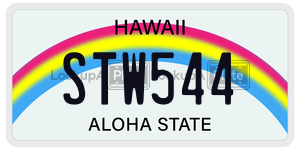 STW544 license plate in Hawaii