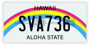 SVA736  license plate in HI