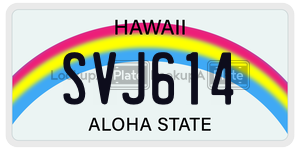 SVJ614  license plate in HI