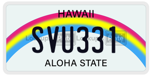 SVU331 license plate in Hawaii
