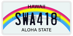 SWA418 license plate in Hawaii