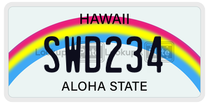 SWD234  license plate in HI
