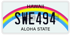 SWE494  license plate in HI