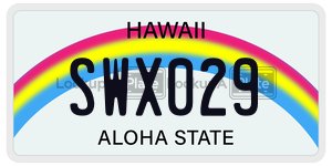 SWX029  license plate in HI