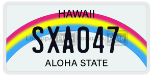 SXA047  license plate in HI