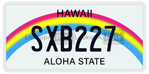 SXB227  license plate in HI