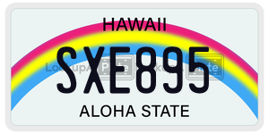 SXE895 license plate in Hawaii