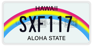 SXF117  license plate in HI