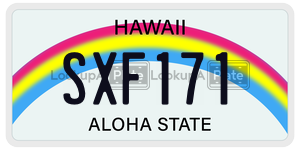 SXF171  license plate in HI