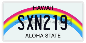SXN219  license plate in HI