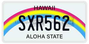 SXR562  license plate in HI