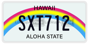 SXT712 license plate in Hawaii
