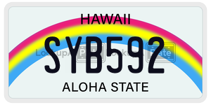 SYB592 license plate in Hawaii