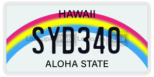 SYD340 license plate in Hawaii