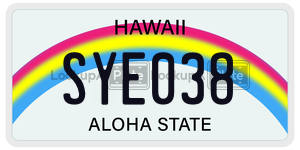 SYE038 license plate in Hawaii