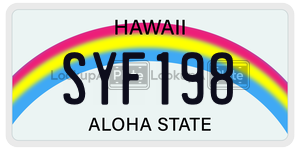 SYF198  license plate in HI
