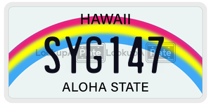 SYG147  license plate in HI