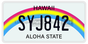 SYJ842 license plate in Hawaii