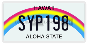 SYP198  license plate in HI
