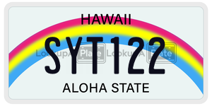 SYT122 license plate in Hawaii